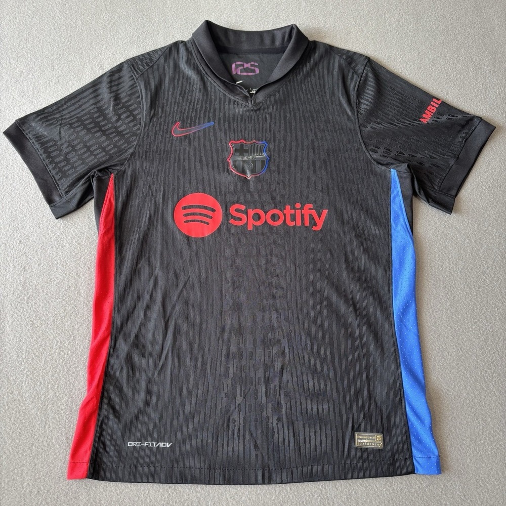 Nike Dri Fit FCB Barcelona 24/25 Away Jersey Soccer Football FIFA Mens M Black